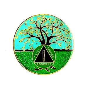 AA Tree Of Life Medallion, Coin, Chip, Token Alcoholics Anonymous