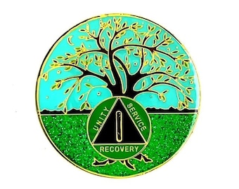 AA Tree Of Life Medallion, Coin, Chip, Token Alcoholics Anonymous