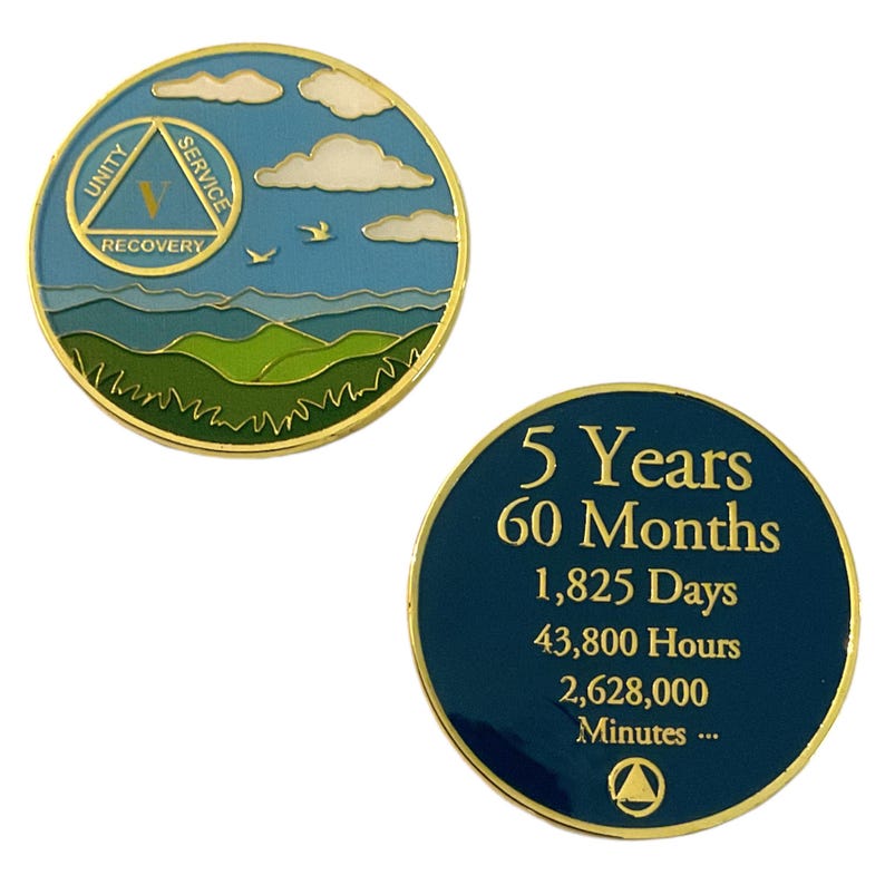 Yearly Countdown AA, Alcoholics Anonymous, Medallion, Chip, Token, Coin ...