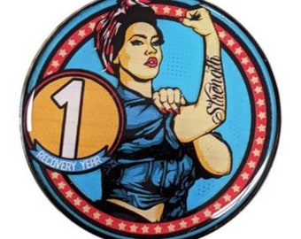 Rosie The Riveter AA, NA, Glossy, Medallion, Chip, Token, Coin