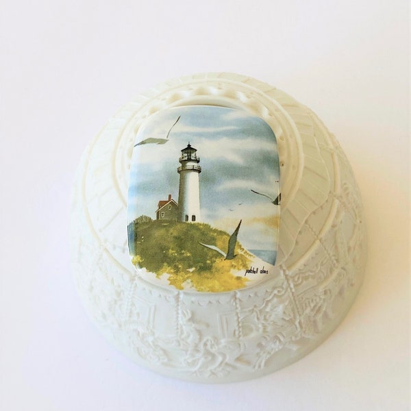 Patchell Olson Ceramic Lighthouse Brooch, Vintage