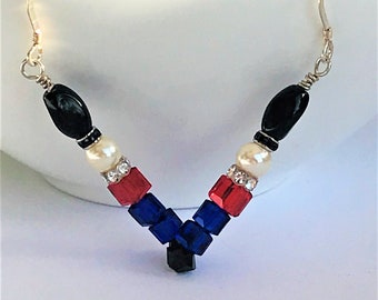 Sterling Silver Swarovski Toy Soldier / Nutcracker Earrings, Handmade