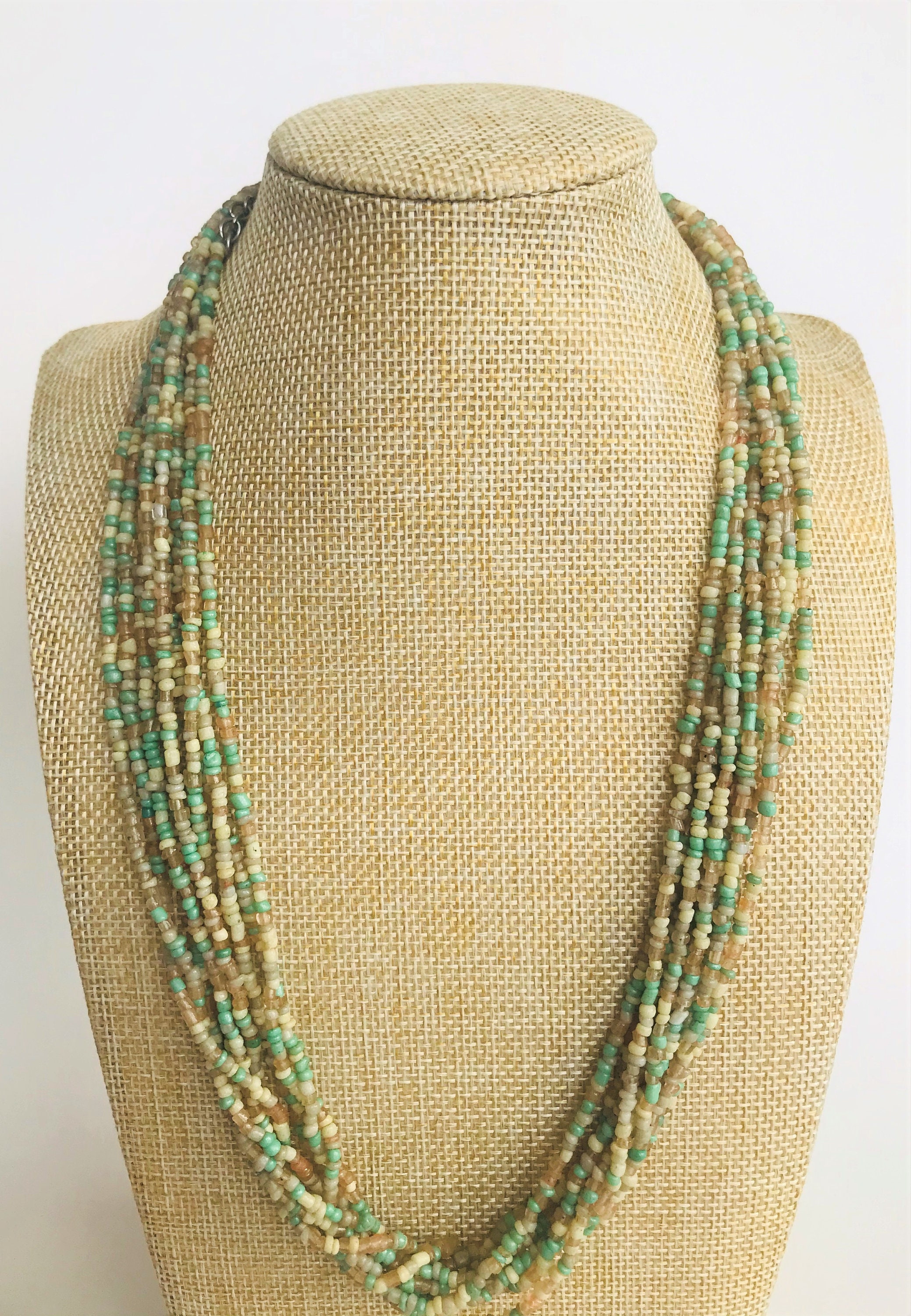 Vintage Seed Bead Necklace Etsy UK