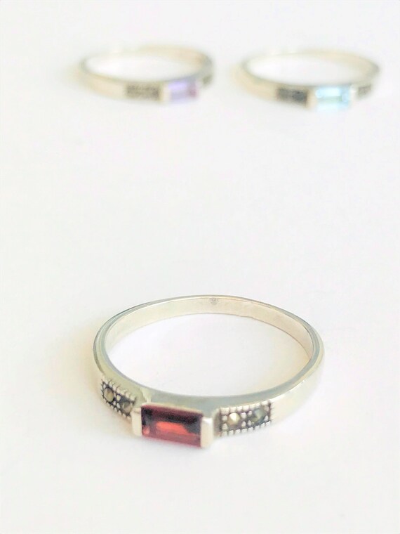 Sterling Silver Stackable Birthstone Rings - image 5