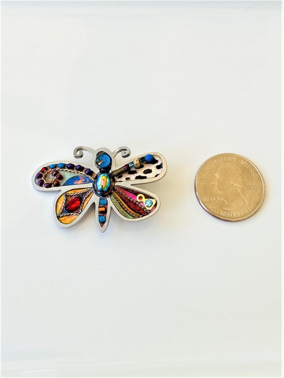 Mixed Media Butterfly Brooch, Vintage - image 9
