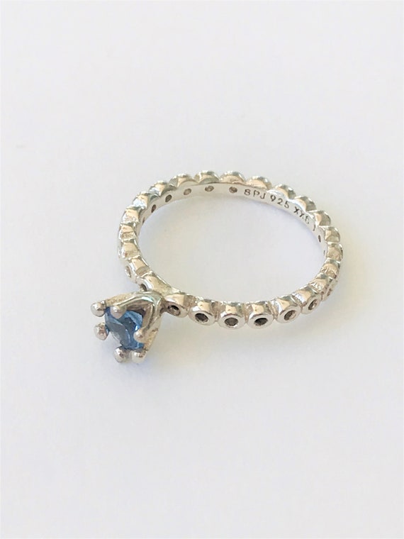 SPJ Sterling Silver Blue Ring Vintage Etsy