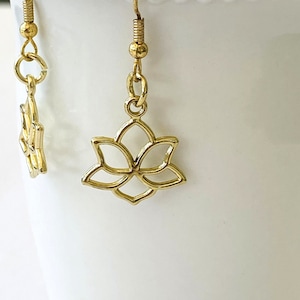 Lotus Flower Earrings, Handmade