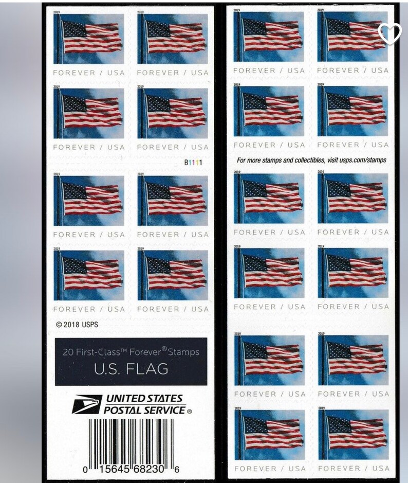 USPS forever stamps Flag Booklet of 40 Forever Postage Stamps Etsy