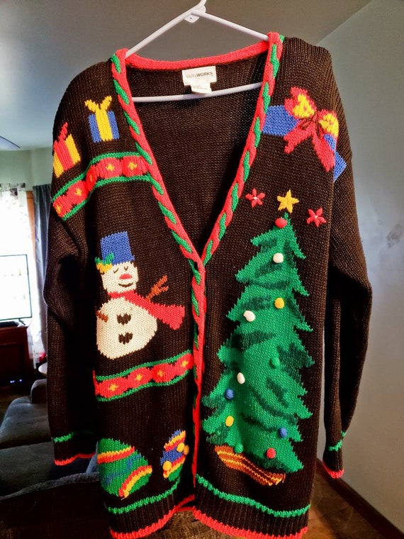 cactus Vintage 80s desert theme cardigan sweater