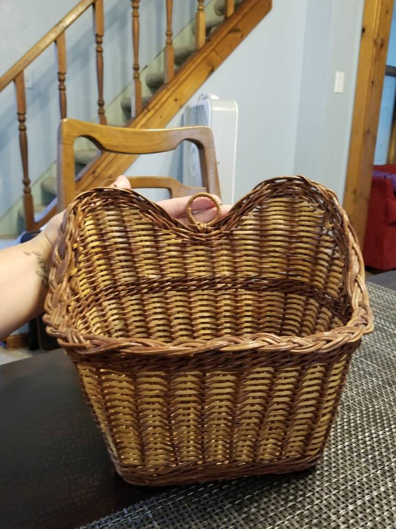 Hanging Wall Basket Vintage Mail Caddy Boho Decor Wicker Planter