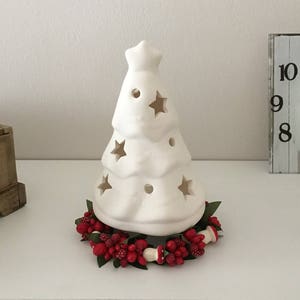 Christmas Tree, Votive Candle Holder, Mood Lighting, Home Decor, Christmas Decor, Ready to paint, Ceramic Tree Candlestick