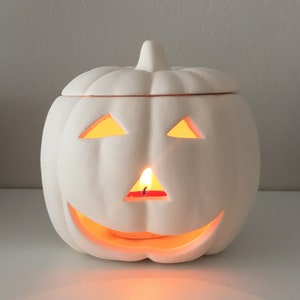 ハロウィンかぼちゃ、すぐに塗れる、陶器素焼き、ハロウィンデコレーション、新築祝いギフト、陶器かぼちゃ、陶器、キャンドルホルダー