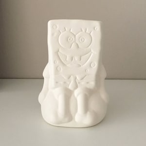 Keramisch Sponge Bob-beeldje, klaar om te schilderen, Disney Heroes, Sponge Bob Hero, Sponge-to-paint, educatie voor kinderen, cadeau voor jongens, kunst, verf