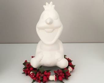 Ceramic Snowman Olaf to Paint, Christmas Classroom Craft, DIY Holiday Activity, Studio Craft Supply, Bulk Orders for Schools & Events