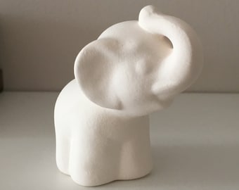 Paint Your Own Baby Elephant, Ceramic Bisque Animal Figurine, Mini Elephant Craft, Nursery Decoration, Kids Painting Project