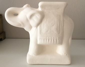 Ceramic Bisque, Ceramic Indian Elephant, Ready to Paint, Elephant Cash Box, Ceramic Coin Bank, Piggy Banks, Gift for Kids, Housewarming Gift