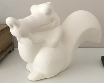 Ready to Paint Squirrel, Ceramic Squirrel, Ice Age Squirrel, U Paint, Ready to paint Squirrel, Ceramic Squirrel Figurine, Squirrel Ornament
