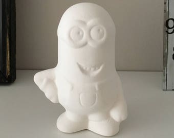Ready to Paint Cartoon Character Figurine, Ceramic Bisque Miniature, Unpainted Funny Character, DIY Kids Craft, Handmade Ceramic Decoration