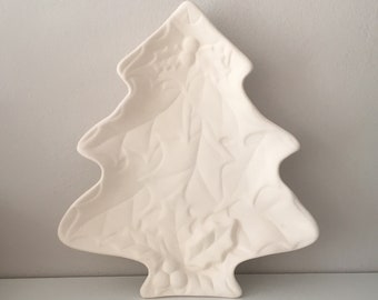 Paint Your Own Christmas Tree Plate, Plaster Painting Kit, Holiday Craft for Kids, DIY Christmas Activity ,Handmade Gift