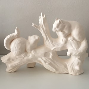 Ceramic Squirrels, Set of 2 Squirrels, Ready to Paint, Ceramic Bisque, Home Decor, Ceramic Pottery, Housewarming, Ceramic Animals, Outdoor