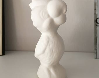 Ceramic Parrot Bisque Ready to Paint Figurine White Parrot Unpainted Miniature Handmade Bird Sculpture Children Gifts Brain Therapy Art Toys