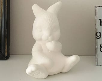 Easter Rabbit Figurine, Ready to paint, Ceramic Bisque, White Rabbit Figurine, Easter Decor, Easter Rabbit, Ceramic Rabbit Decor, Gift, Toy