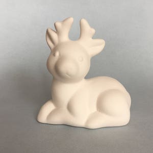 Bisqué de ciervo navideño, ciervo de cerámica DIY, listo para pintar, caja de dinero, regalo de Navidad, regalos navideños, hucha, decoración del hogar, juguetes navideños