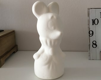 Ceramic Minnie Mouse, Ready to Paint, Ceramic Bisque, DIY Projects, Walt Disney Character, Animation Heroes, Mouse Figurine, Crafts to Paint