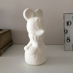 Ceramic Minnie Mouse, Ready to Paint, Ceramic Bisque, DIY Projects, Walt Disney Character, Animation Heroes, Mouse Figurine, Crafts to Paint