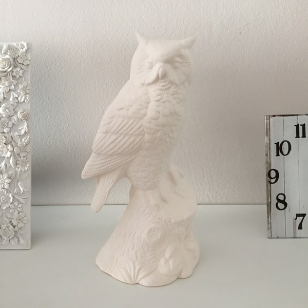 Ceramic Owl, Ready to Paint, Ceramic Bisque, Handmade Ceramics, Home Decor, Housewarming, Unpainted Figurines, Birthday Gift, Owl Art Statue