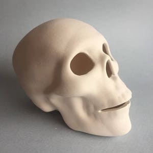 Skull Figurine, Unfinished Skull, Ceramic Skull, Ceramic Bisque, U-Paint, DIY Project, Halloween Skull, Halloween Gift, Gift Idea, Art Skull
