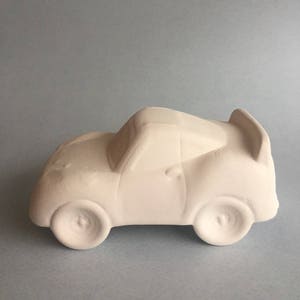 McQueen de cerámica, listo para pintar, coche de bizcocho, coche de cerámica, regalo para niño, juguete para niños, juguetes de cerámica, regalo de Navidad, decoración del hogar, McQueen