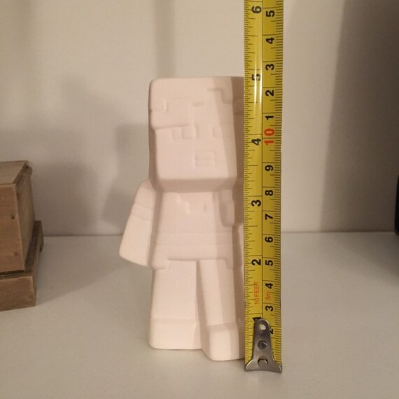 Ceramic Minecraft Figurine Ready to Paint Bisque Handmade