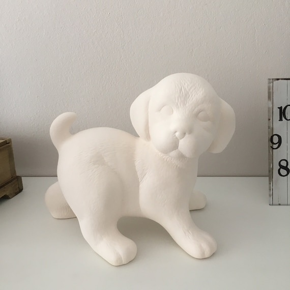 Ceramic Bisque Ready to Paint Puppy Dog with Bone Doc Holliday Mold Ceramic Bisque Ready to Paint Puppy Dog with Bone Doc Holliday Mold