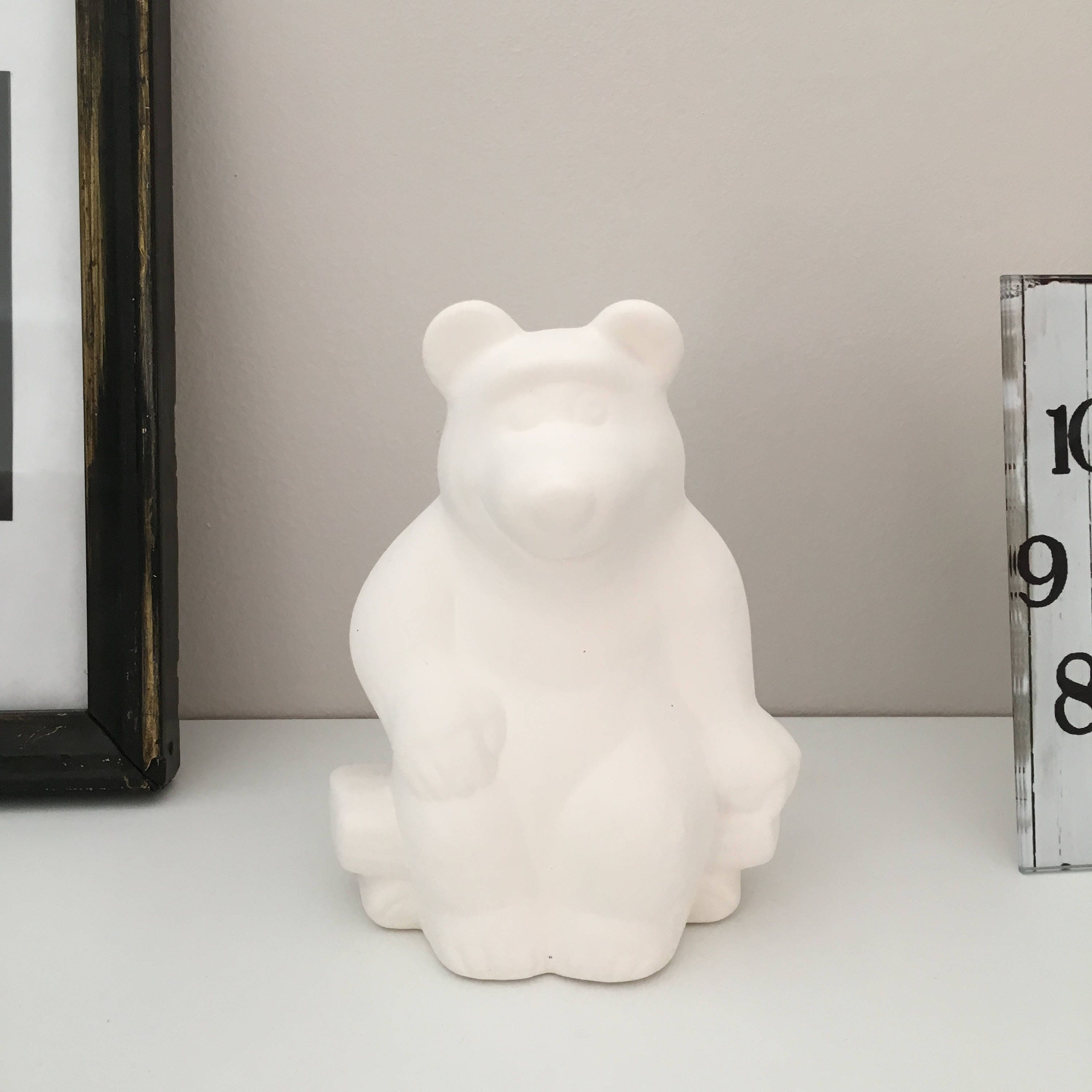 Ceramic Bear Ready to Paint Bear on Wood Ceramic Bisque Etsy