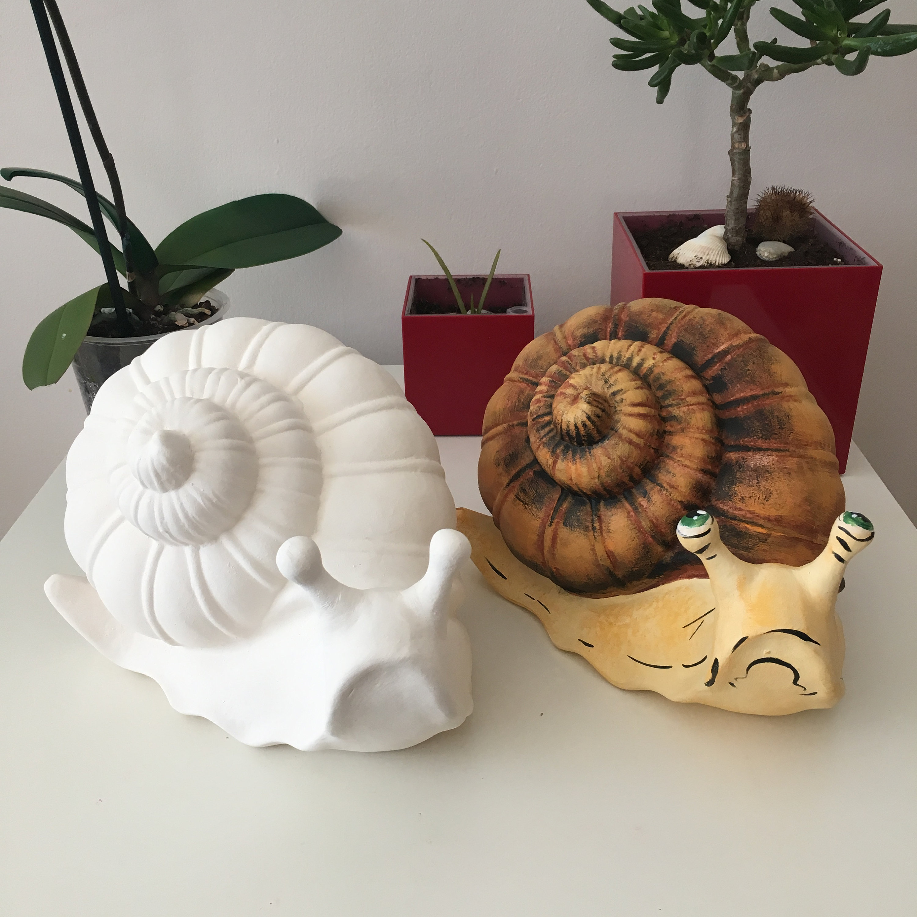 Ready to Paint Ceramic Snail Ceramic Bisque Garden Decor Etsy