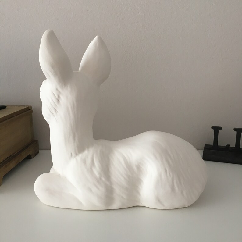 Ceramic Deer Figurine Ceramic Deer Ready to Paint Deer Etsy