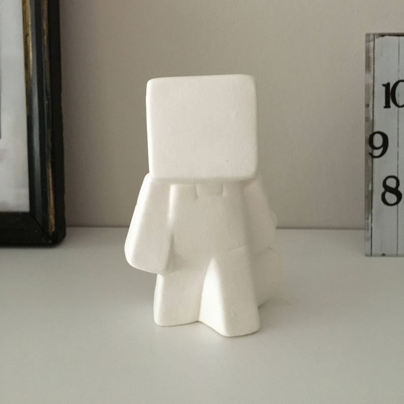 Ceramic Minecraft Figurine Ready to Paint Bisque Handmade Etsy