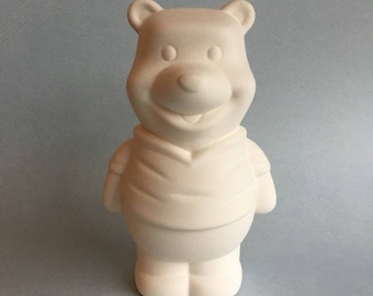 Cerámica Winnie The Pooh, personaje de Disney, listo para pintar bisque, regalos para niños, héroe de Disney, oso de cerámica, decoración para niños, miniatura cerámica