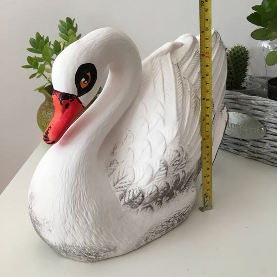 Cisne de cerámica Cisne blanco Cisne pintado Decoración de - Etsy España