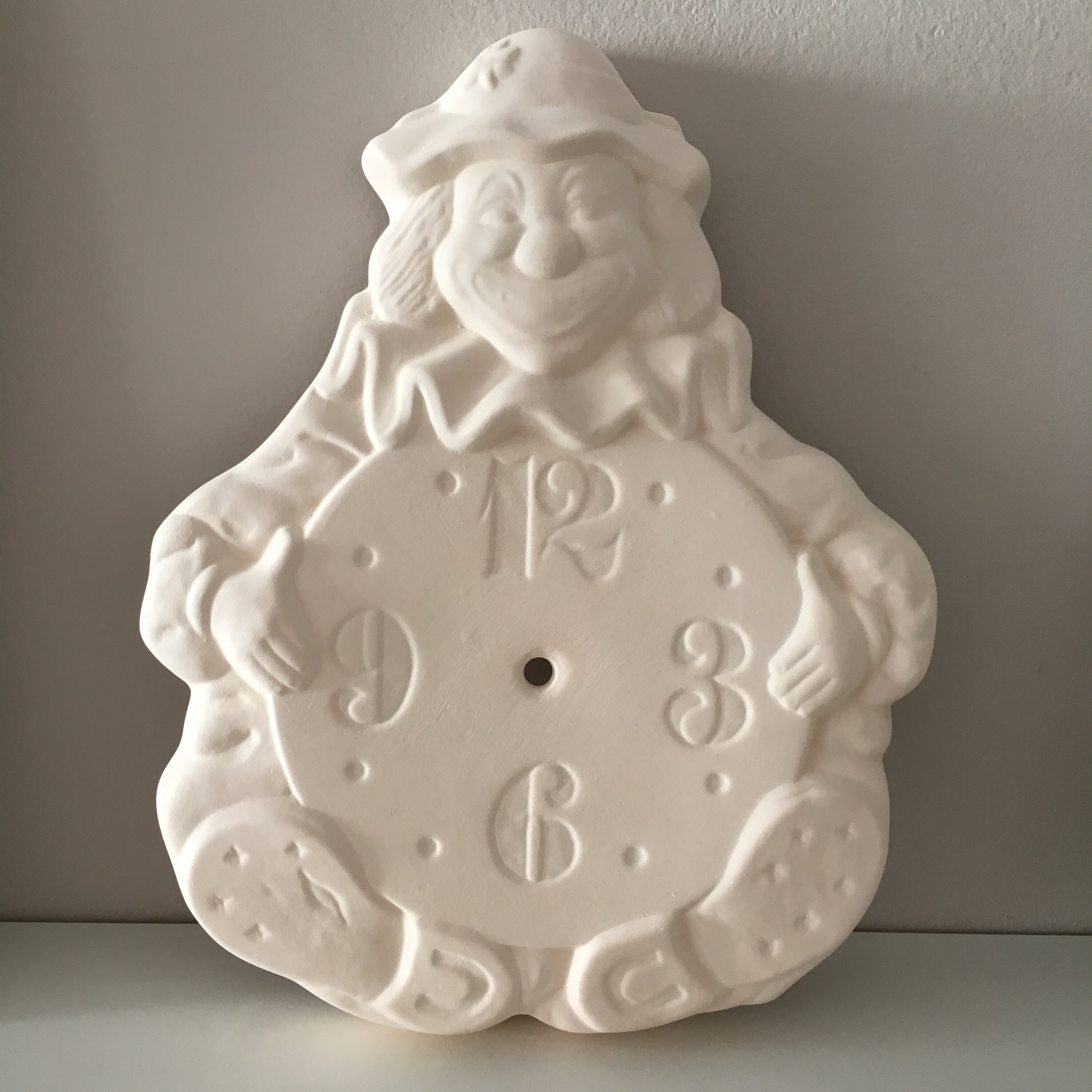 Ceramic Clock - Ready to Paint Ceramic Bisque Happy Clown, Fun Home ...