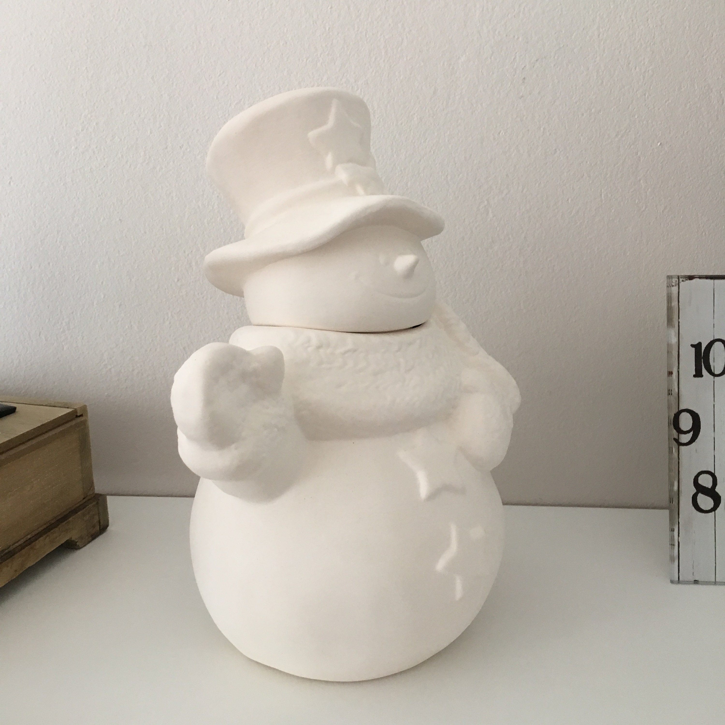 Christmas Decor Ready to Paint Ceramic Snowman Decor Etsy