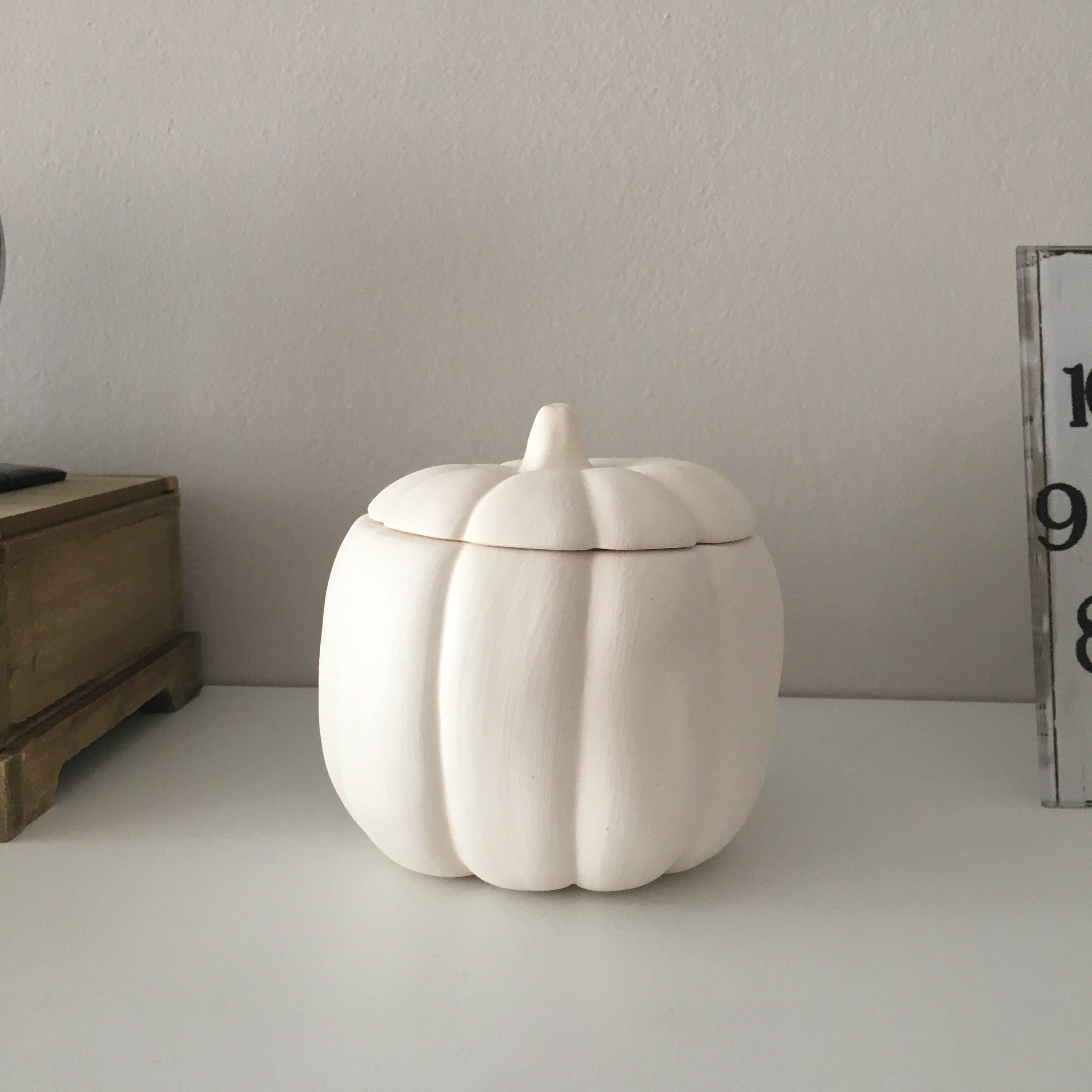 Pumpkin  Candle Holder Halloween Light Up*Ceramic Bisque Ready to Paint 