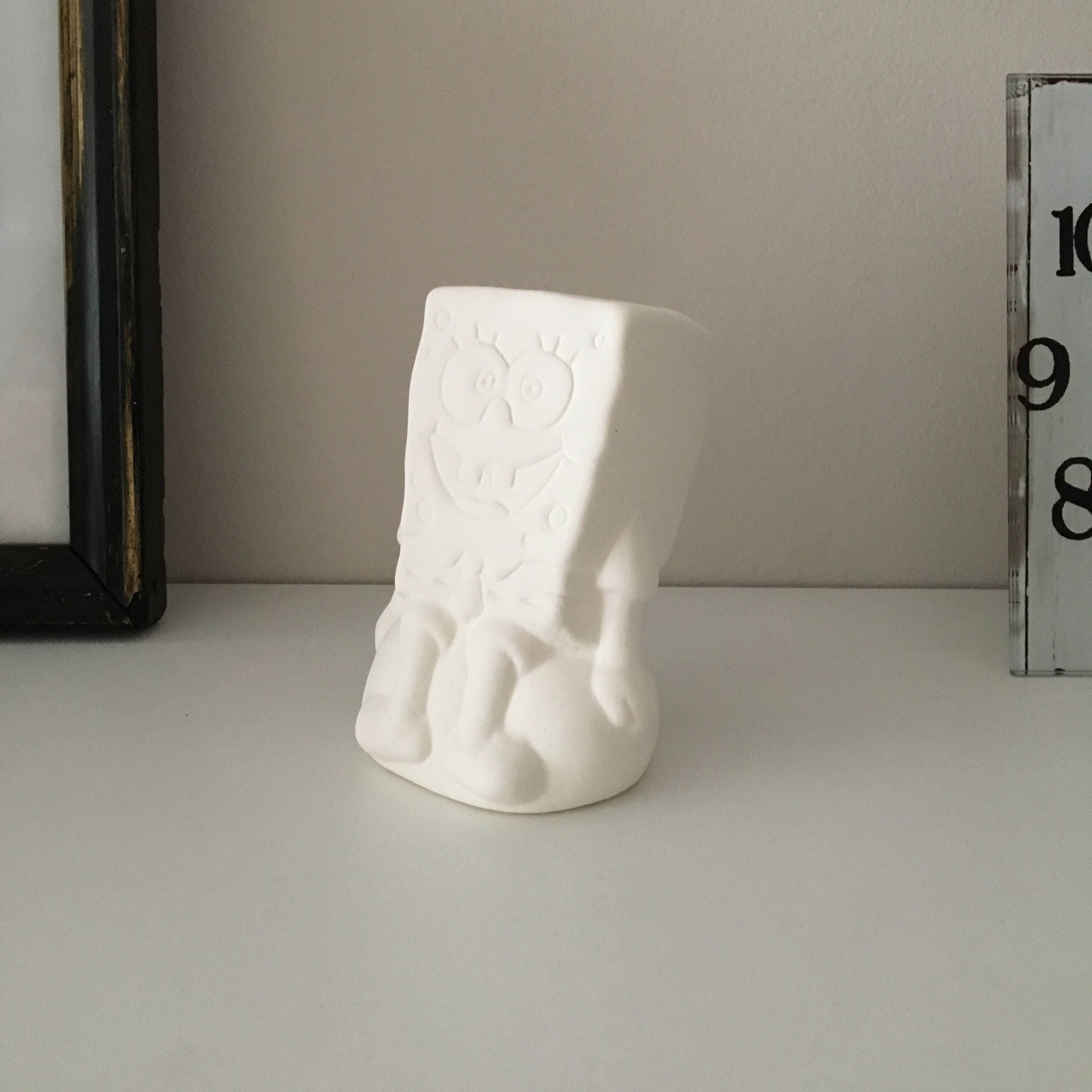 Ceramic Sponge Bob Figurine Ready to Paint Disney Heroes Etsy