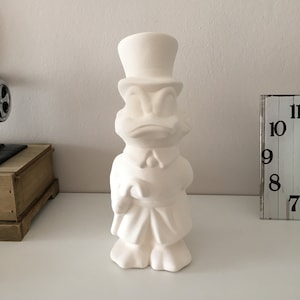 Walt Disney Uncle Scrooge, Ready to Paint Bisque, Ceramic Sculpture, Vintage 1980s Scrooge, Disney Character, Cartoon Heroes, Gift for Kids