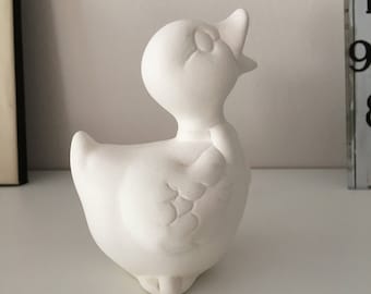 Paintable Duck Craft for Kids, Ceramic Duck with Ribbon, Spring Classroom Activity, Easter Painting Project, Farm Animal Craft, Bulk