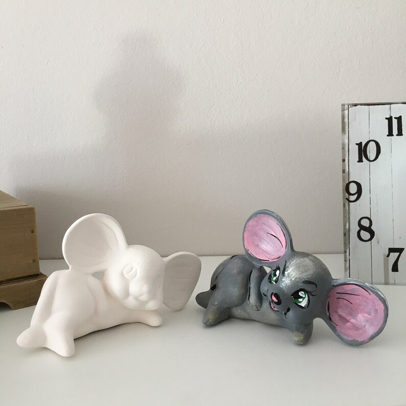Ceramic Mouse Ready to Paint Unpainted Figurines Ceramic Etsy