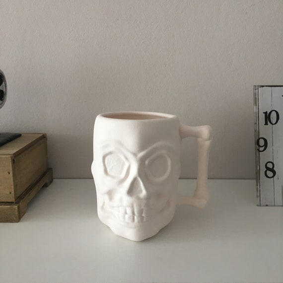 Decoración de Halloween, Taza de cerámica, Listo para pintar, Bisque de  cerámica, Calavera de Halloween, Cerámica de cerámica, Decoración del  hogar, Calentamiento de la casa, Taza de Halloween -  España