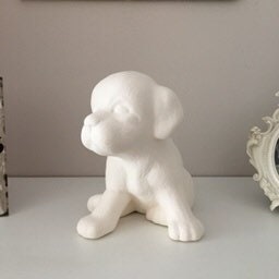 陶器の素焼きの犬の置物 - 手作りの DIY クラフト用品、犬好きや