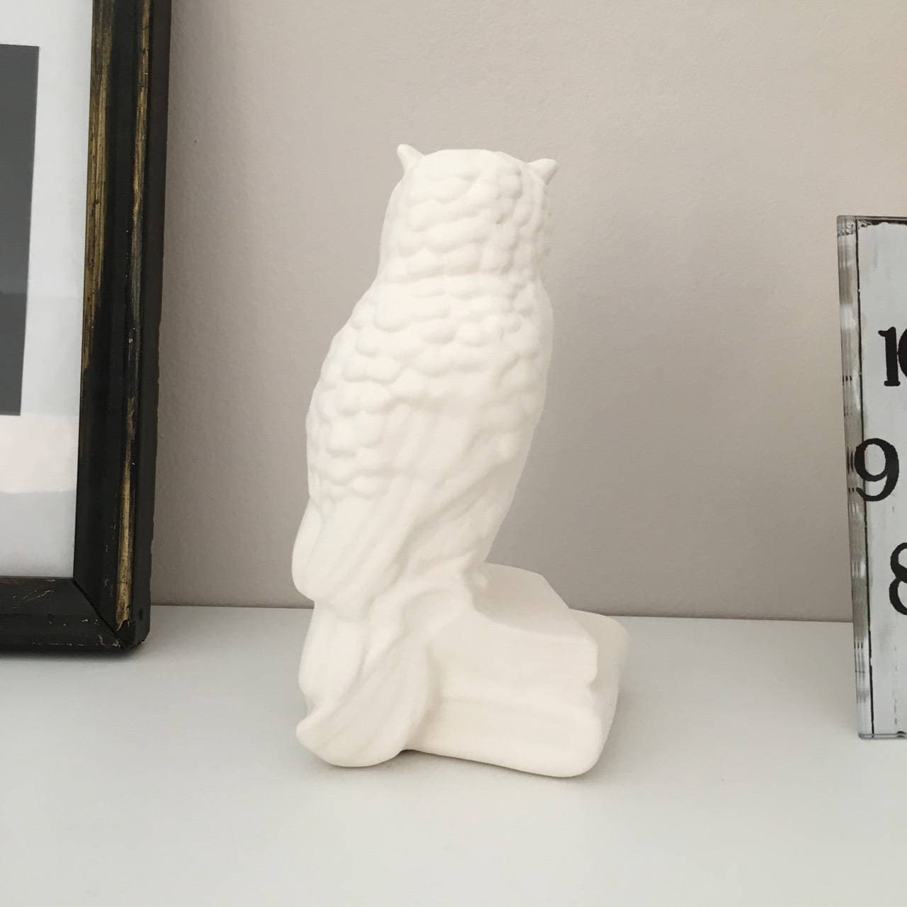 Ready to Paint Ceramic Bisque White Owl Statue Figurine Etsy UK